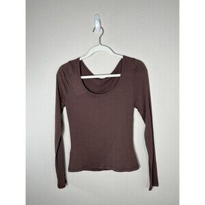 SPLENDID Skye Crewneck Long Sleeve Tee Women's Brown Size XS